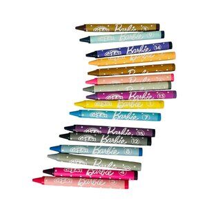 Cra-Z-Art Barbie Polka Dot Crayons 16-Count Mattel Wax Crayons For Kids Art & Cr